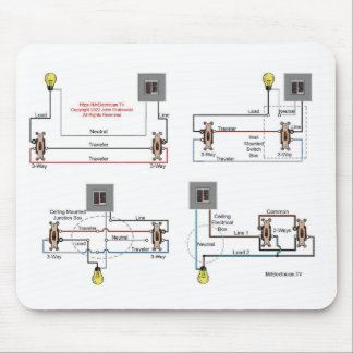 Mouse Pad 3-Way Switch Diagrams for Electricians