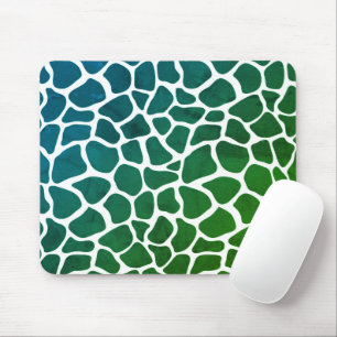 Mouse Pad - Animal Print Giraffe Green/Blue