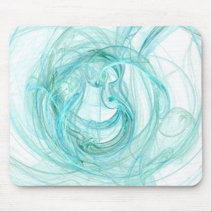 Mouse Pad: Aqua Unique Abstract Fractal Art! Mat
