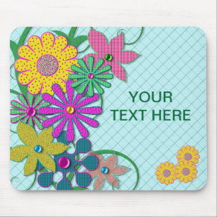 MOUSE PAD - BRIGHT FLOWERS - PERSONALIZE