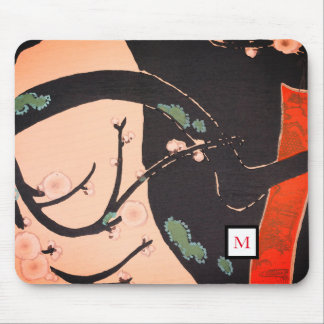 MOUSE PAD CHERRY BLOSSOM JAPANESE CUSTOM INITIAL