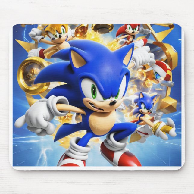 Mouse Pad, Cyan Blue Graphic Mouse Pad (Front)