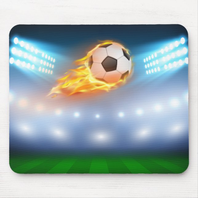 Mouse Pad-Flaming Soccer Ball Mat (Front)