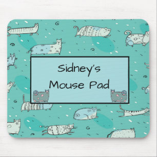 Mouse Pad for Young Girl with Comical Cats
