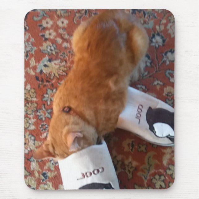 mouse pad ginger cat cool  (Front)