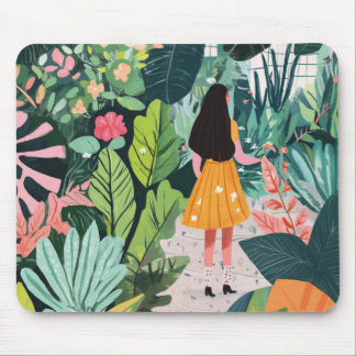 Mouse Pad, Girl in the Garden Mouse Mat