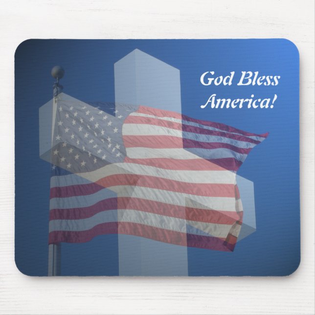 Mouse pad, God bless America! Mouse Mat (Front)