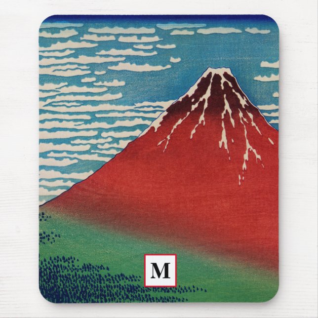 MOUSE PAD MT FUJI PRINT JAPANESE CUSTOM INITIAL (Front)