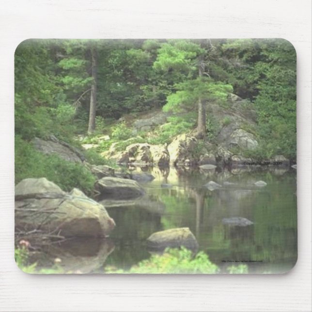 Mouse Pad~~New York mountain lake and rocks Mouse Mat (Front)