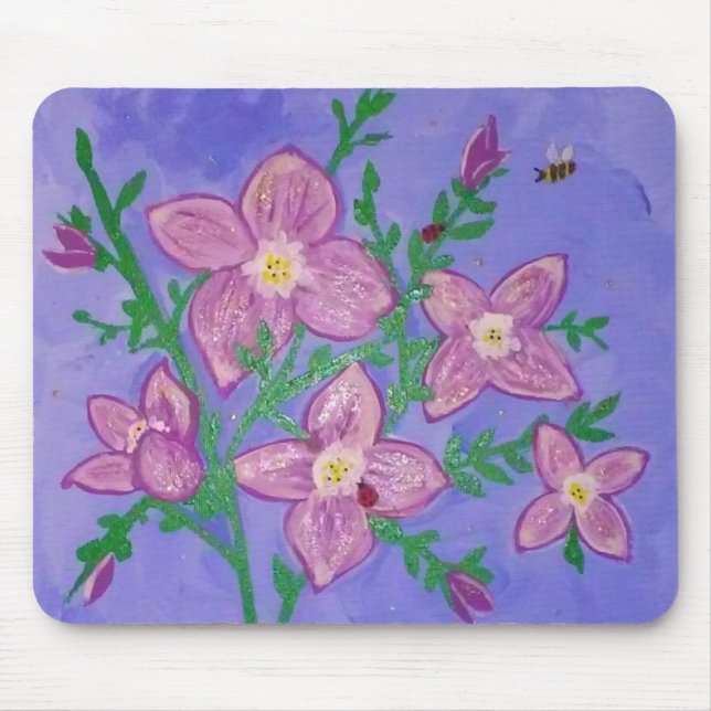 Mouse pad, painted  design "Morning Dew:" Mat (Front)