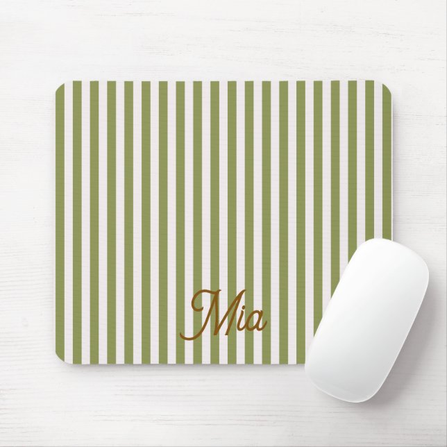 Mouse Pad Personalised Striped Custom Name (With Mouse)