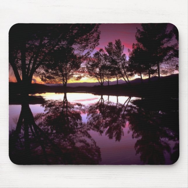 MOUSE PAD - Purple Reflections scenic Computer Mat (Front)