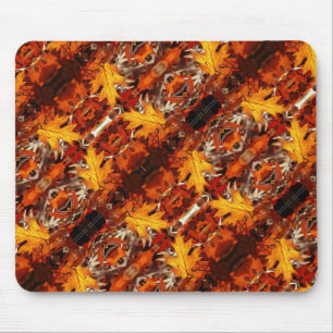 Mouse Pad Rainbow Fall Leaves