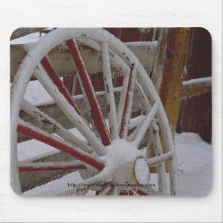 Mouse pad~~ Snowy Wagon Wheel Mat