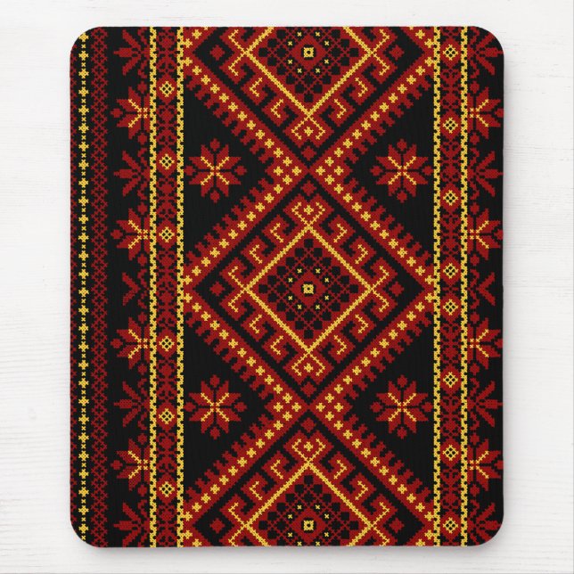 Mouse Pad Ukrainian Cross Stitch Embroidery (Front)