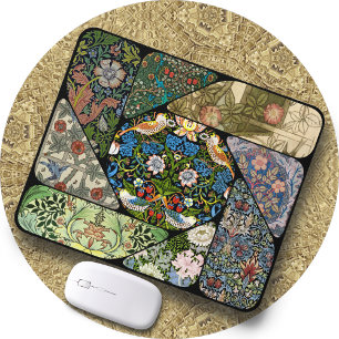 MOUSE PAD - William Morris Image Collage - Rounded