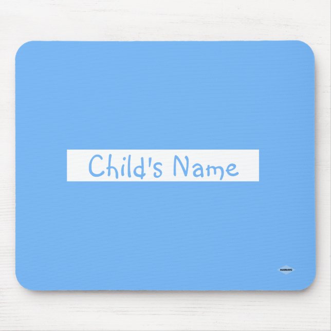 Mouse Pad with Child's Name Blue HAMbWG  (Front)