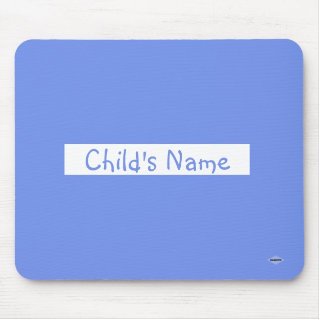 Mouse Pad with Child's Name Periwinkle HAMbWG  (Front)