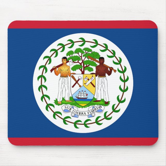 Mouse pad with Flag of Belise (Front)