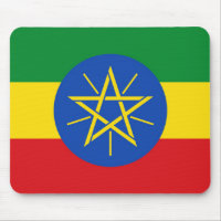Mouse pad with Flag of Ethiopia