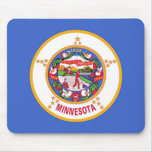 Mouse pad with Flag of Minnesota State - USA