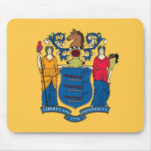 Mouse pad with Flag of New Jersey State - USA