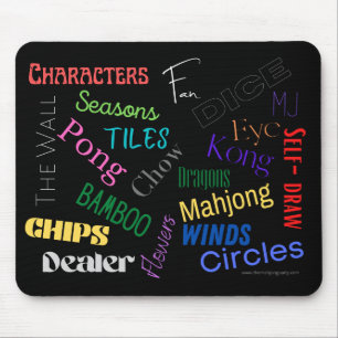 Mouse Pad with Mahjong Words