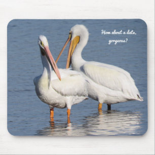 Mouse Pad with Two Funny Pelicans