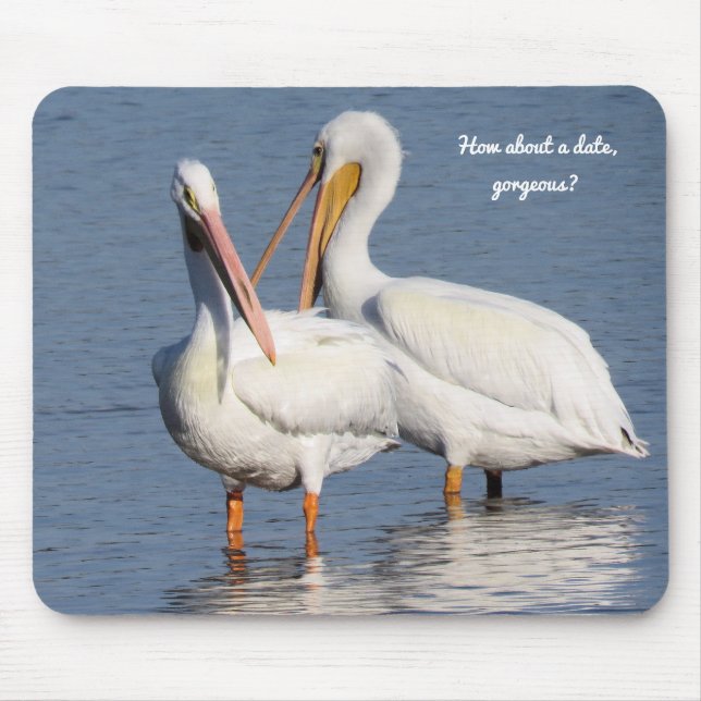 Mouse Pad with Two Funny Pelicans (Front)