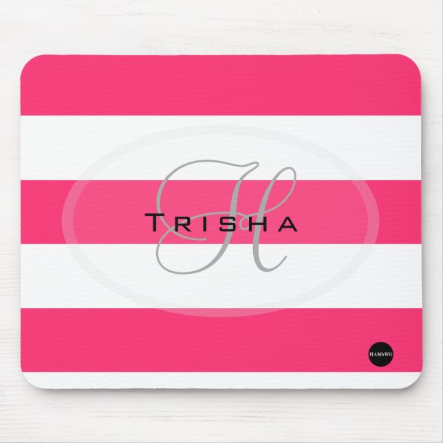 Mouse Pad with Your Name HAMbyWG - Pink (Front)