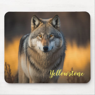 Mouse Pad-Yellowstone Wolf Mouse Mat