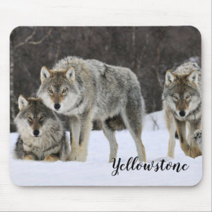 Mouse Pad-Yellowstone Wolves Mat