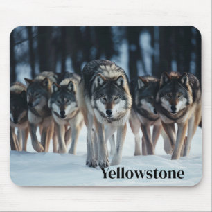 Mouse Pad-Yellowstone Wolves Mat