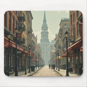 Mouse Pads (vintage-inspired city centre scene)