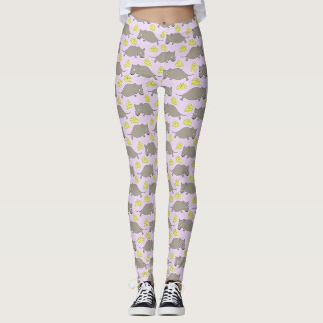 Mouse pattern pink leggings (Front)