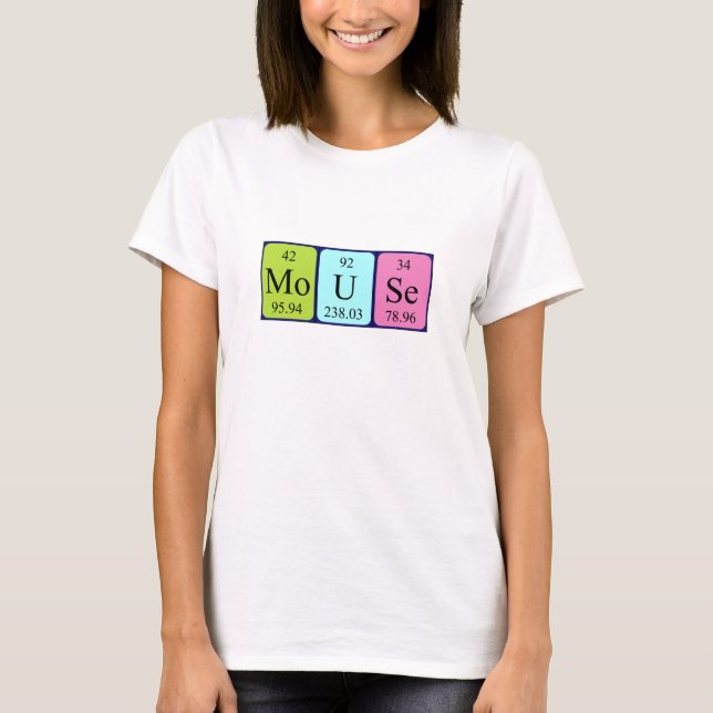 Mouse periodic table name shirt (Front)