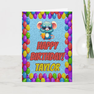 Mouse Personalised Fun Greeting Birthday Card