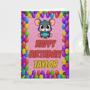 Mouse Personalised Fun Greeting Birthday Card
