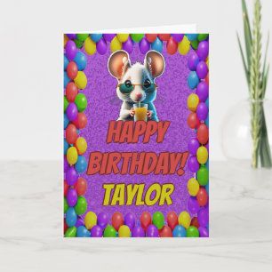 Mouse Personalised Fun Greeting Birthday Card