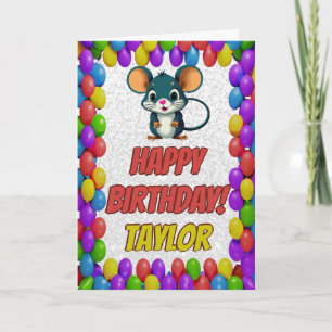 Mouse Personalised Fun Greeting Birthday Card