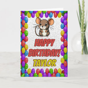 Mouse Personalised Fun Greeting Birthday Card