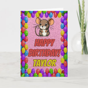 Mouse Personalised Fun Greeting Birthday Card