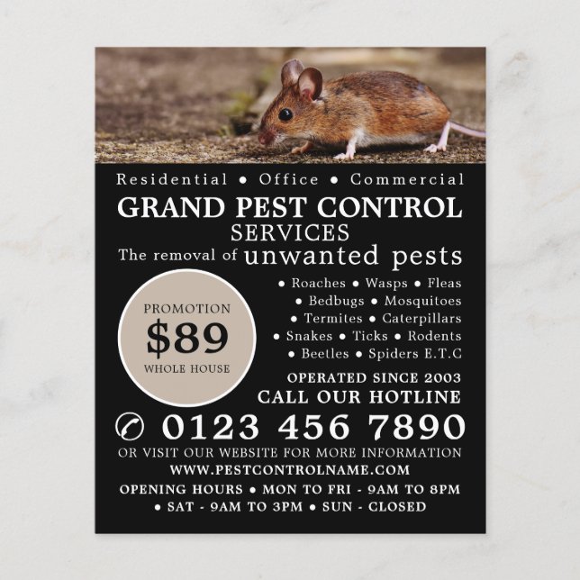 Mouse, Pest Control Advertising Flyer (Front)