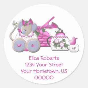 Mouse Picnic Address Stickers