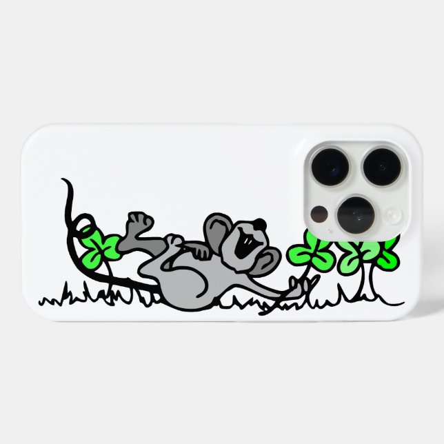 Mouse Playing In Shamrocks Case-Mate iPhone Case (Back (Horizontal))