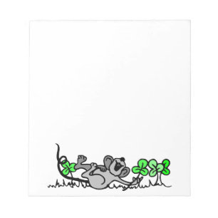 Mouse Playing In Shamrocks Notepad