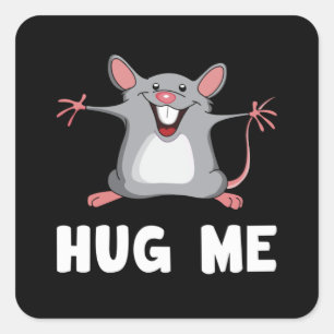 Mouse Rat Animal Pet Cheese Love Funny Gift Idea Square Sticker