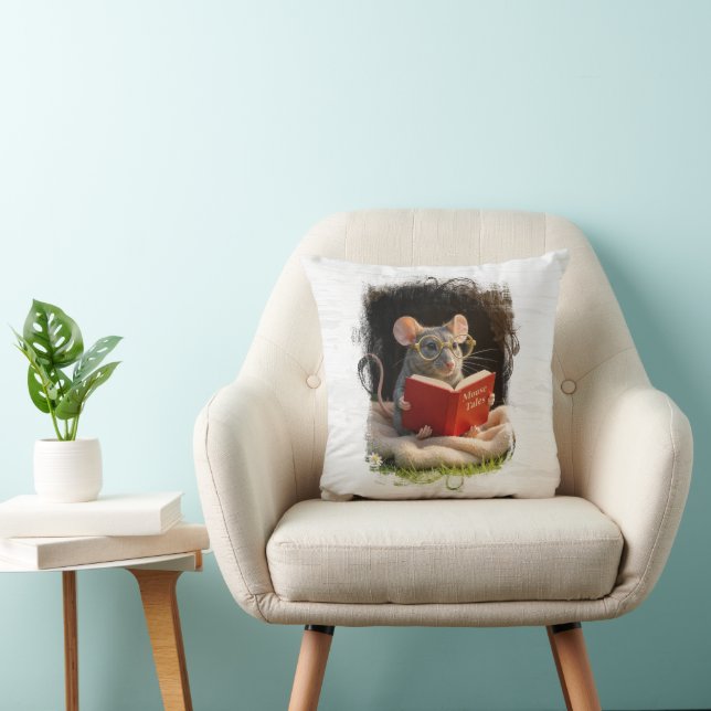Mouse Reading a Book Cushion (Chair)