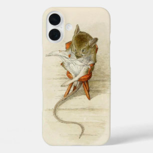 Mouse Reading Newspaper iPhone 16 Plus Case