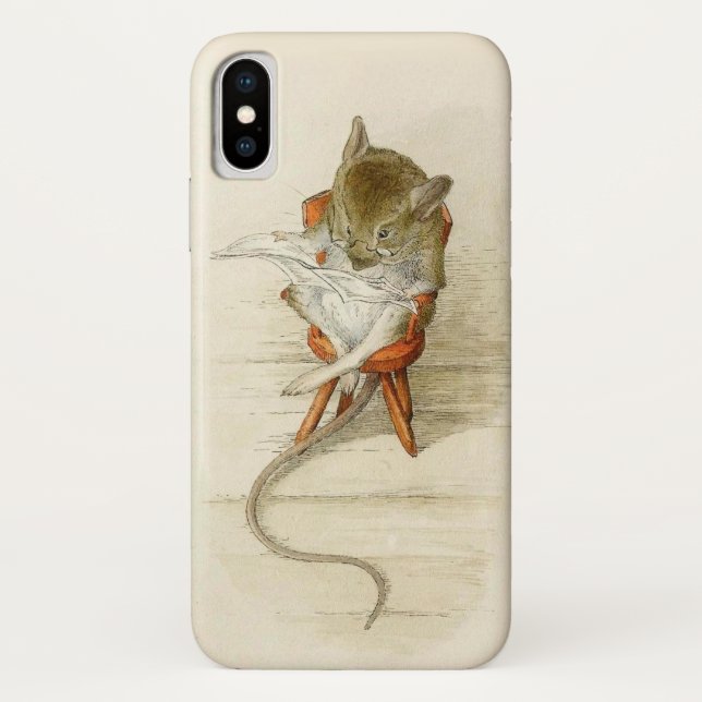 Mouse Reading Newspaper Case-Mate iPhone Case (Back)